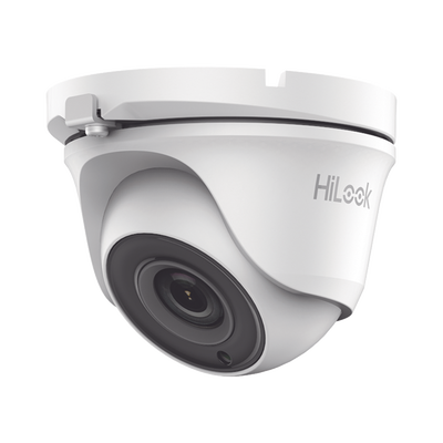 Turret TURBOHD 2 Megapíxeles (1080p) / Lente 2.8 mm / 20 mts IR EXIR / TVI-AHD-CVI-CVBS / IP66 / Metal — HiLook by HIKVISION · SKU THC-T120-M