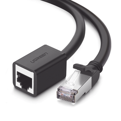 Cable de Extensión Cat6 RJ45 F/UTP / Macho a Hembra / 5 Metros (16.40 Pies) / Método de Conexión 568B / Velocidad de Transmisión 1000Mbps / Ancho de Banda del Canal 250MHz / Caja de Cobre / Negro