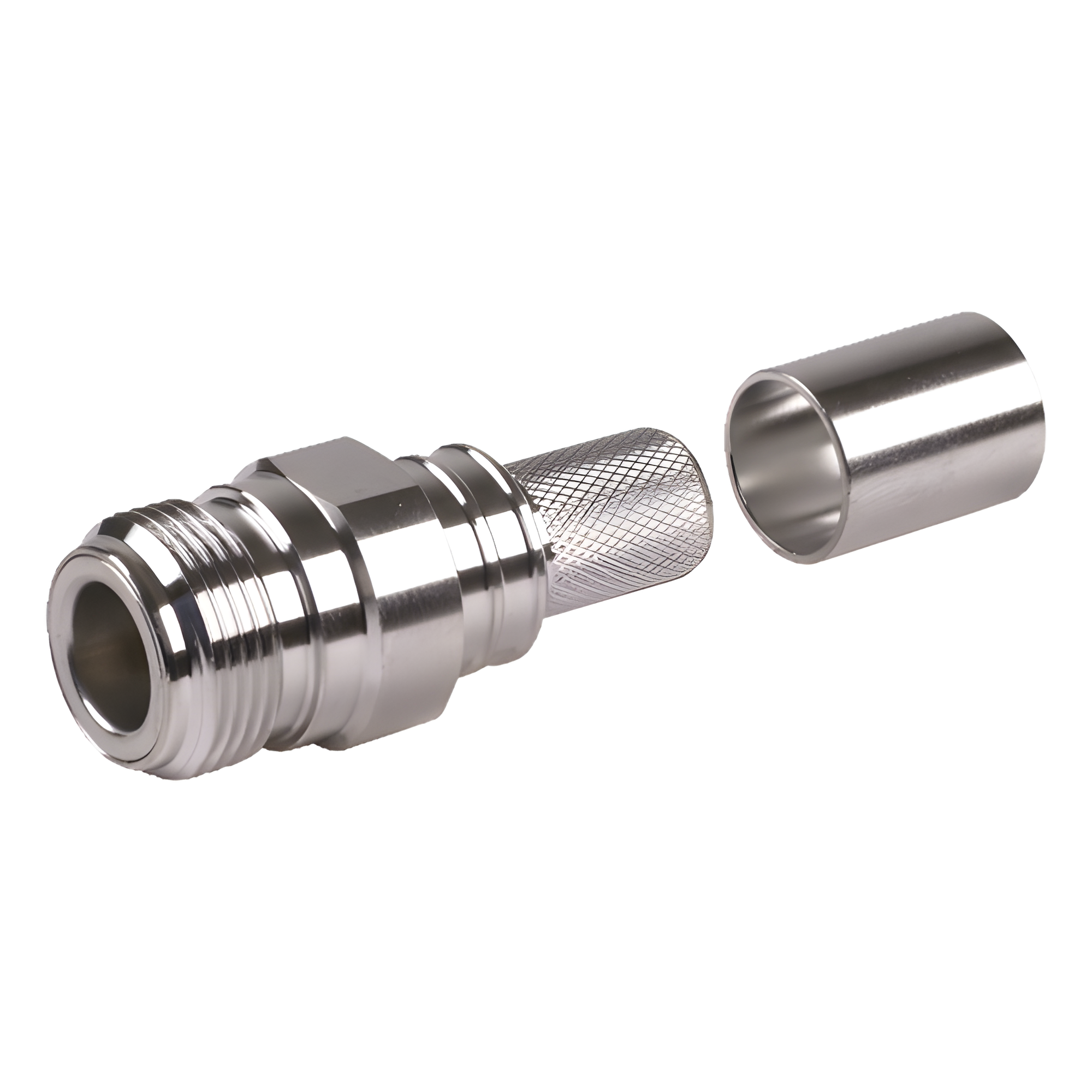 Conector N Hembra Plegable con Pin Cautivo para cables RG8 LMR-400 — Times Microwave · SKU EZ-400-NF-X