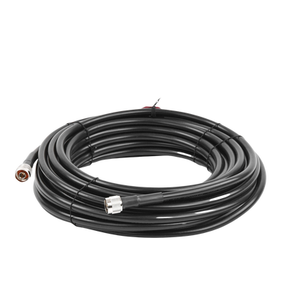 Jumper Coaxial de 50 Ohm con Cable Wilson-400 | Conector N Macho en los Extremos | 15.24 Metros (50 Pies) de Longitud.