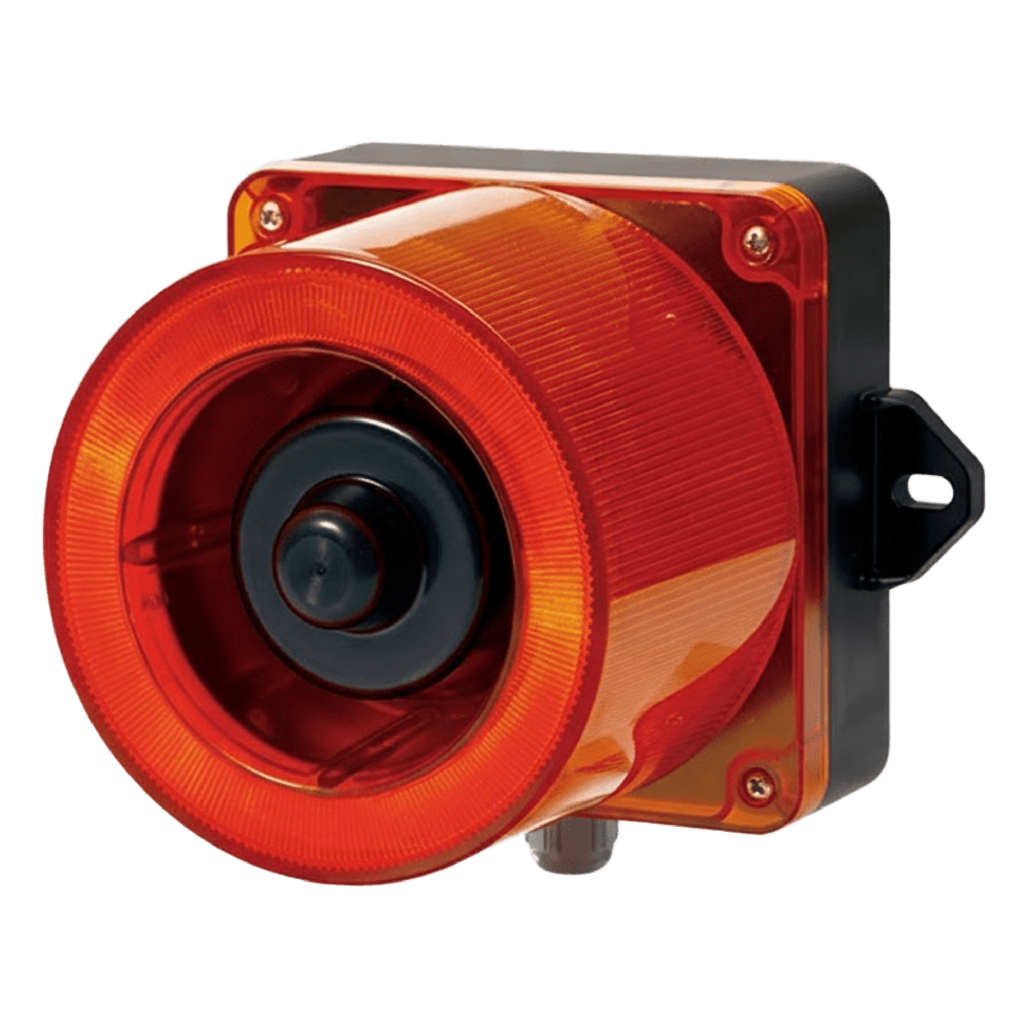 Combinacion de baliza LED color Rojo y sirena electrónica de 31 tonos resistente a la intemperie de volumen máx. 123 dB a 110-220 VCA — QLIGHT · SKU QWCD50-110220-R-LC