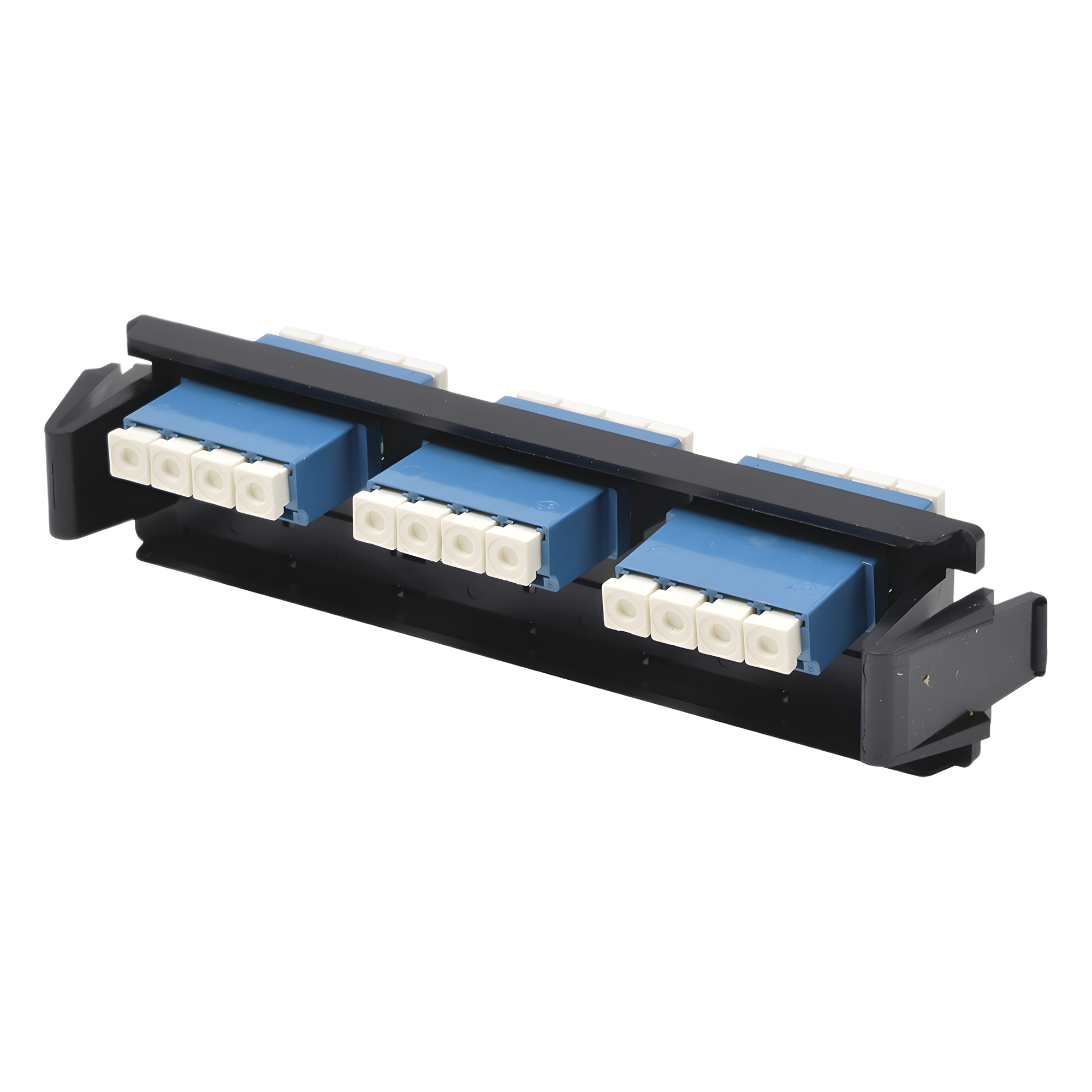 Placa Acopladora de Fibra Óptica Quick-Pack, Con 6 Conectores LC/UPC Duplex (12 Fibras), Para Fibra Monomodo, Azul — SIEMON · SKU RIC-F-LCU12-01C