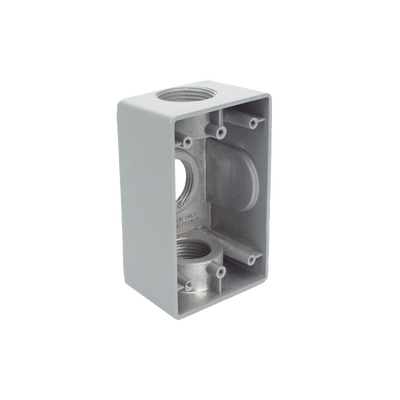 Caja Condulet FS de 1" (25.4 mm ) con tres bocas una arriba y una atrás a prueba de intemperie.