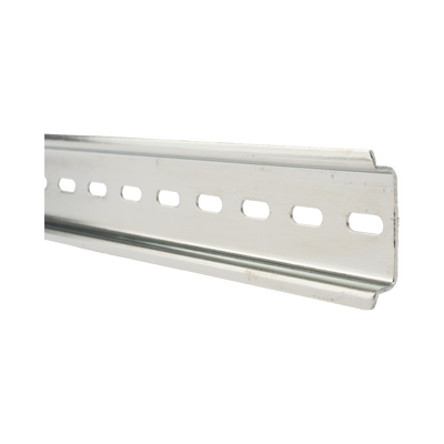 Riel DIN Estándar de 35 mm Ranurado. 1 metro de longitud. Fabricado en Acero. — PRECISION · SKU PSTRD1M