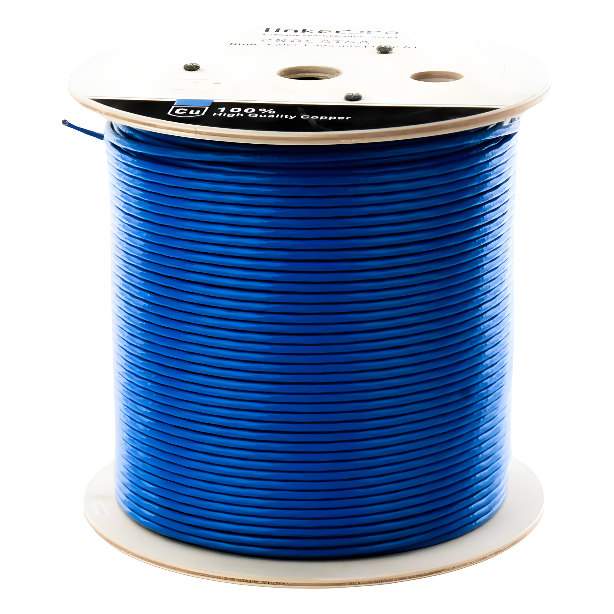 Bobina de Cable U/UTP Cat6A de 305 Metros (1000 Pies), Color Azul, CM, Soporta 10G-BaseT para Transmisión de Frecuencias de Hasta 500MHz, UL