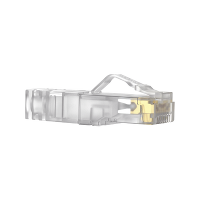 Plug RJ45 Cat6A, Para Cable UTP de Calibre 23-24 AWG, Chapado en Oro de 50 Micras, Paquete de 100 Piezas