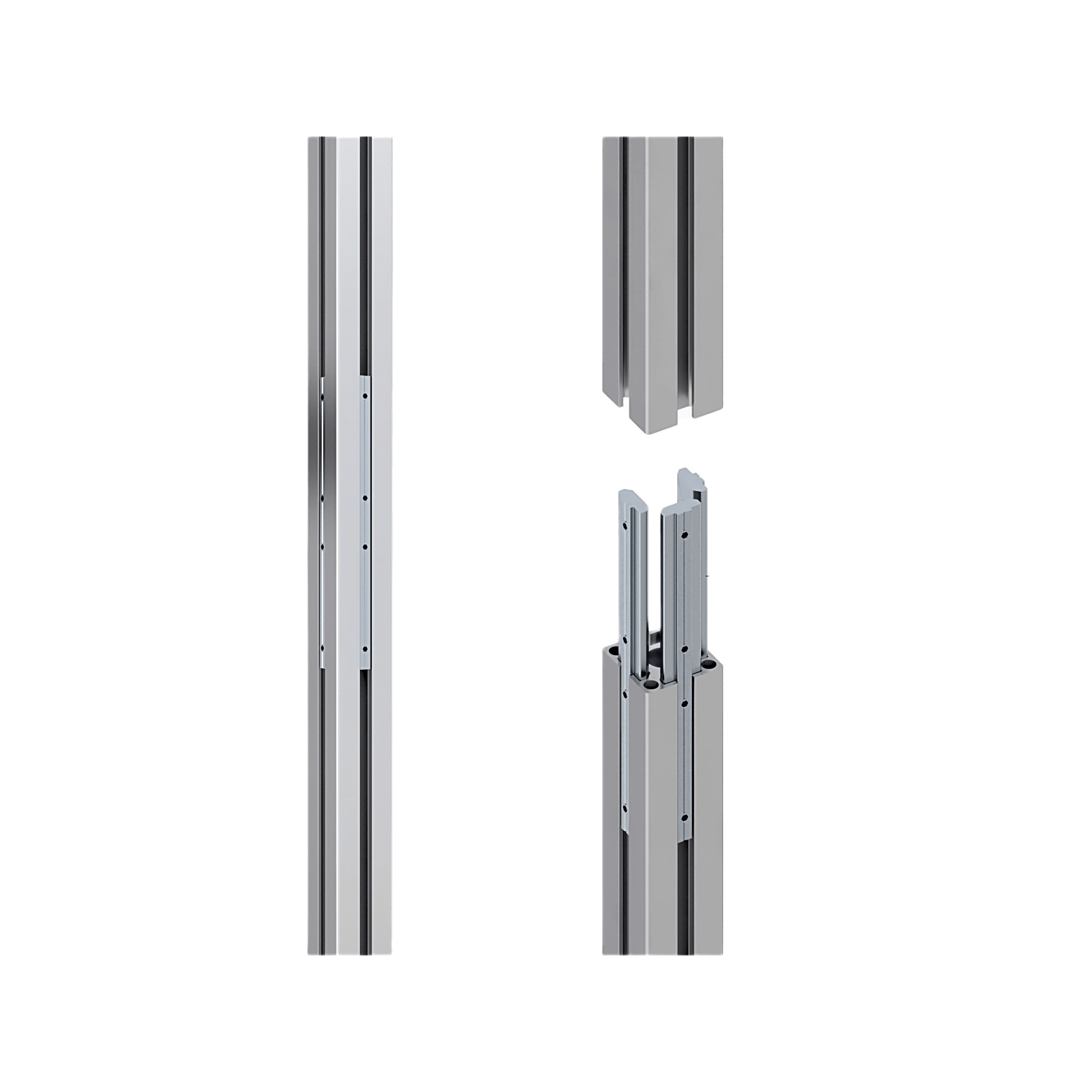 Accesorio _ Riel de Aluminio Longitud 1670 mm | Ancho 40 mm | Altura 40 mm | Diseño Modular | Tapas de Riel Incluidas