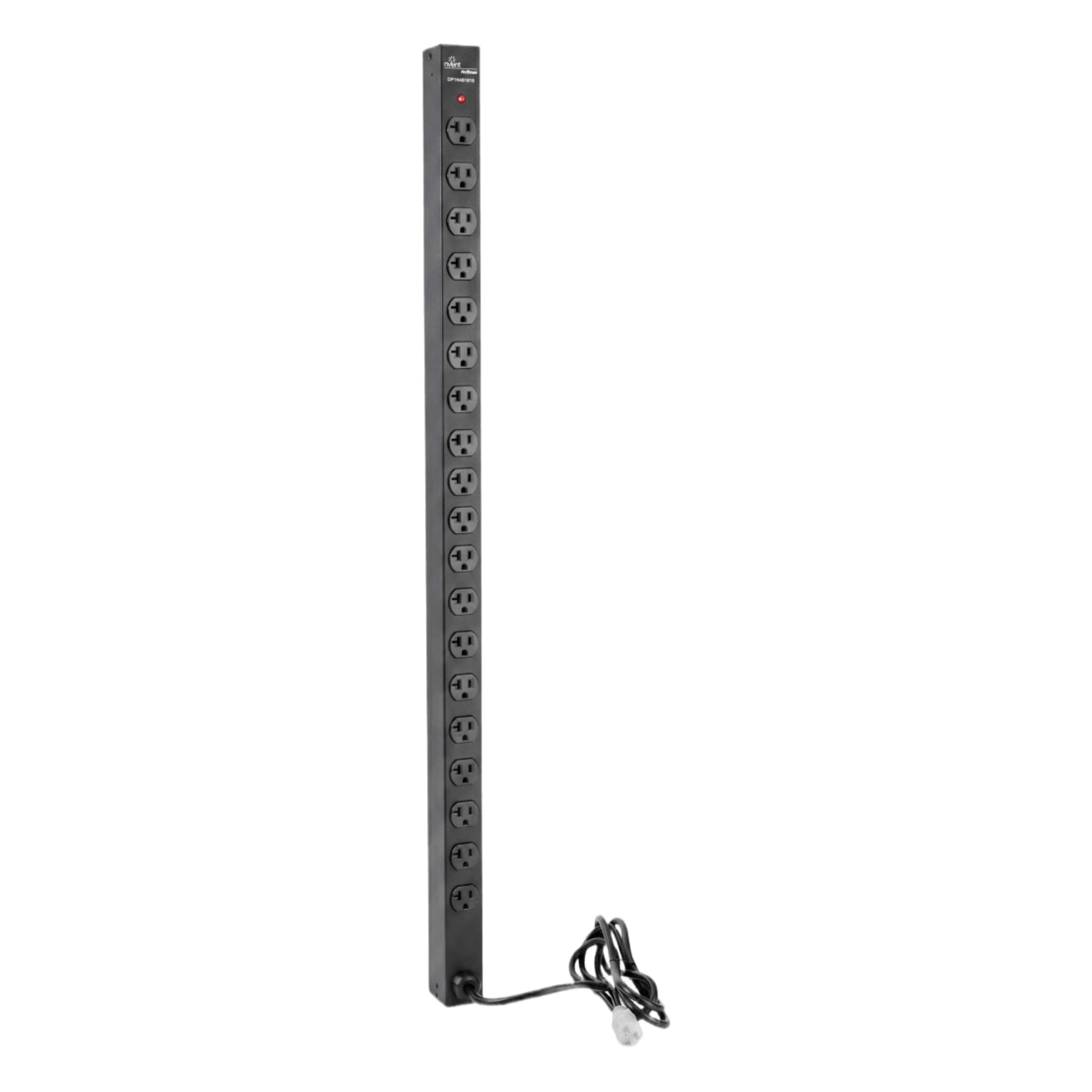 PDU Vertical para Rack con 18 Tomas NEMA 5-15R, 15A, 1.22 m (48 in) de Altura, Acero Color Negro — HOFFMAN · SKU DP1N481815