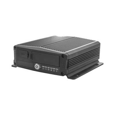 DVR Móvil / Multiplataforma / 4 Canales AHD + 2 canales IP/ Almacenamiento en Memoria Micro SD / H.265 / Chip IA Embebido / Soporta 4G / GPS