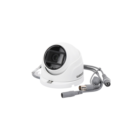 AUDIO POR COAXITRON / Turret TURBOHD 5 Megapixel / Angulo de vision 85.5° / Lente 2.8 mm / 30 mts IR EXIR / Exterior IP67 / 4 Tecnologías / dWDR
