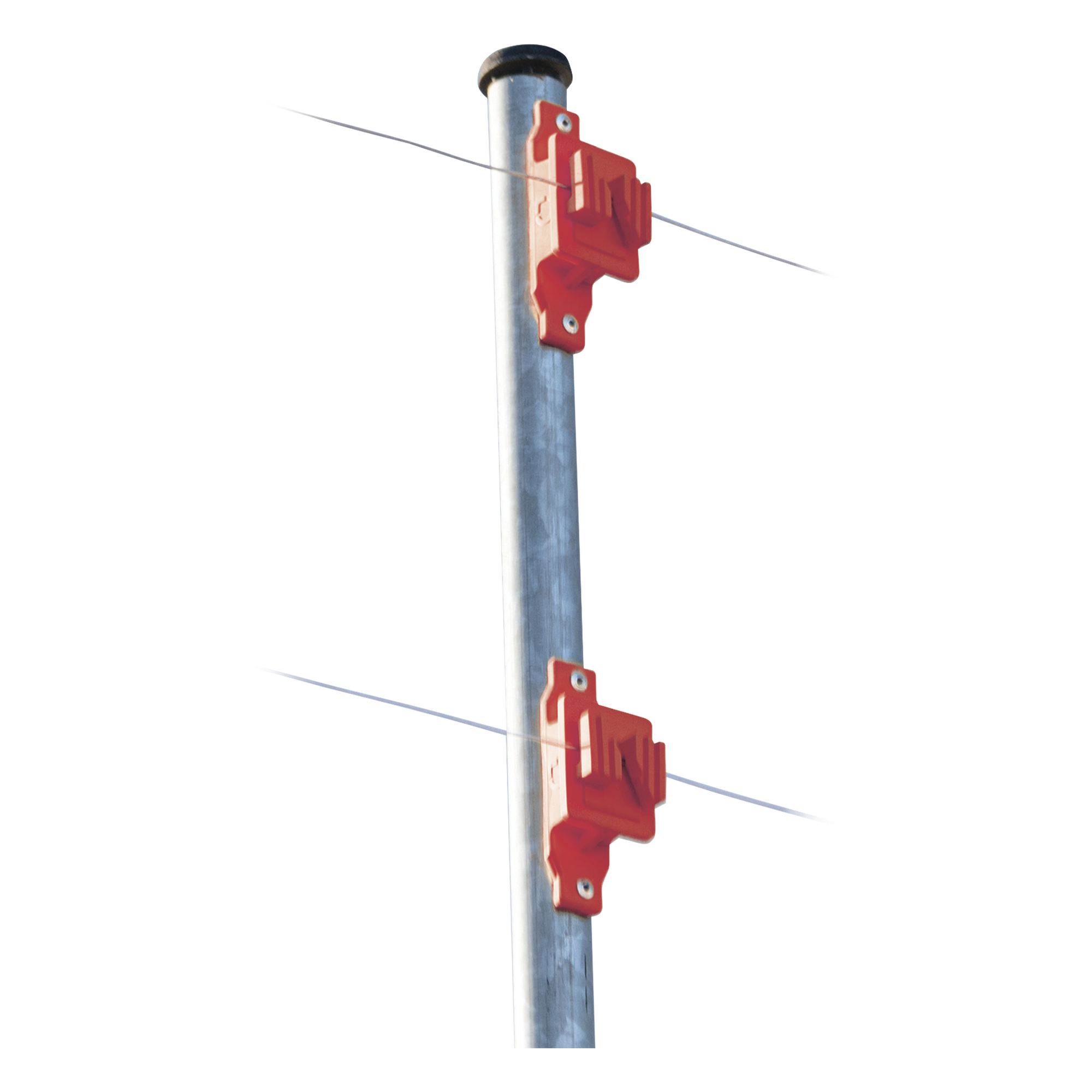 Aislador de Paso Rojo Reforzado para Cercos Eléctricos / Aislamiento hasta 18 kV / Resistente a Clima Extremo / Polipropileno y Policarbonato — SFIRE · SKU SFPASOR