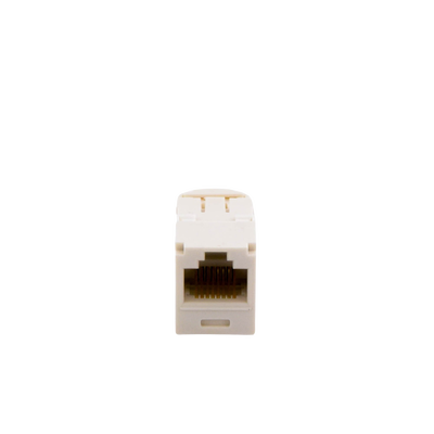 Conector Jack RJ45 Estilo TG, Mini-Com, Categoría 6, de 8 Posiciones y 8 Cables, Color Blanco Mate