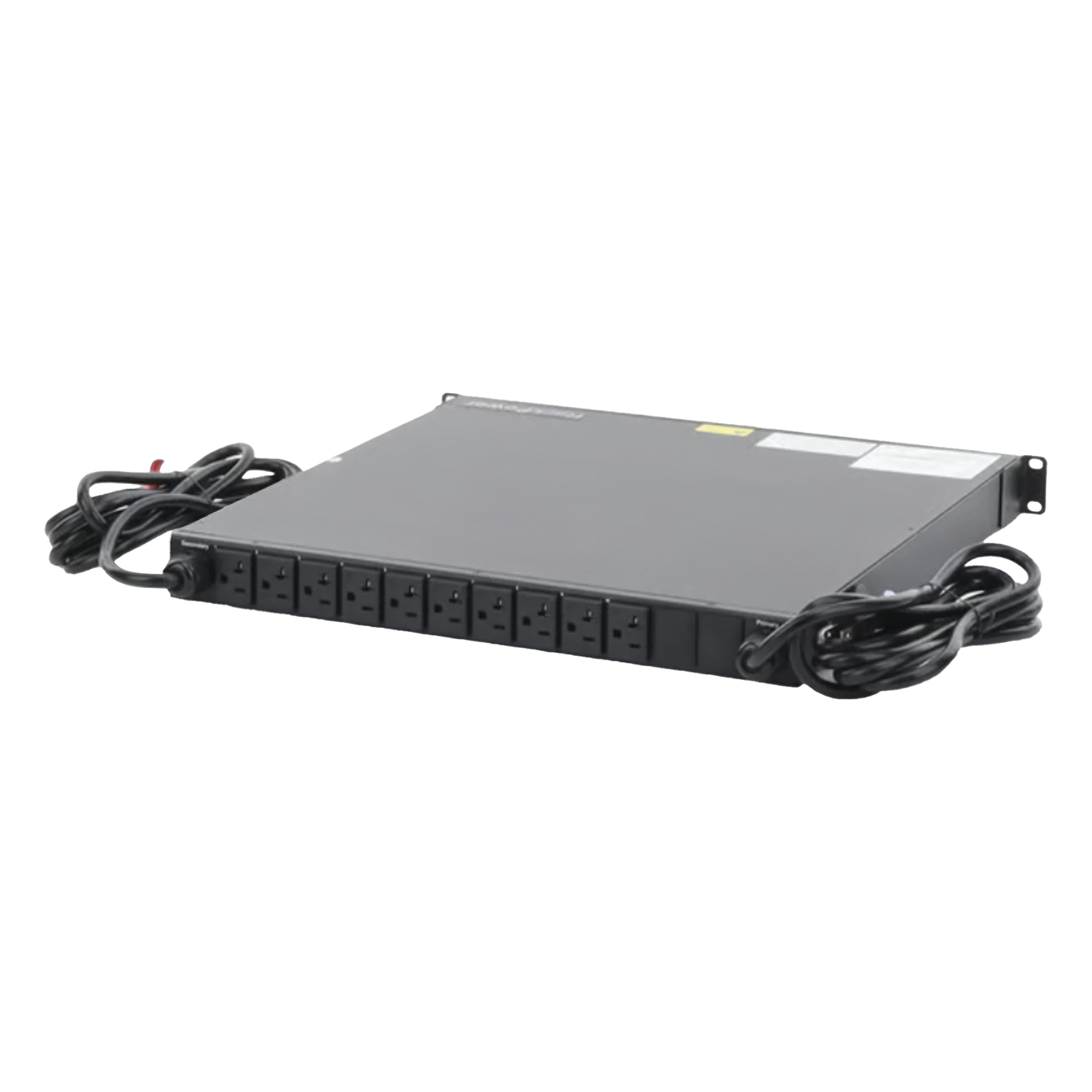 PDU Monitoreable de Transferencia Automática ATS (Fuente Redundante), Con 10 Salidas 5-15R, Enchufes de Entrada NEMA 5-15P, Instalación Horizontal de 19in, 1UR, 15 Amp, 120 Vca  — HOFFMAN · SKU NPATS11001