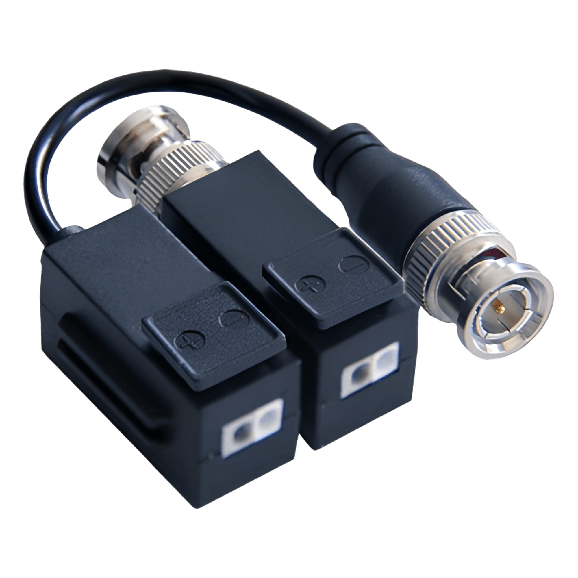 Kit de Transceptor (Balluns) TURBOHD con Boton Push / Hasta 8 MP (4K) / 100% Cobre / Soporta HD-TVI / AHD / CVI / CVBS / Audio por Coaxitron / Datos para Menu de Configurar de Cámaras — HIKVISION · SKU DS-1H18-A