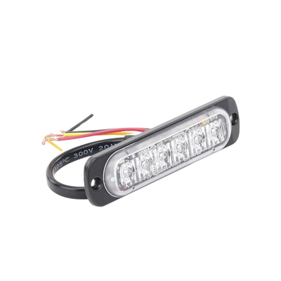 Luz Auxiliar de 6 LED, Ambar, Lente Transparente, SAE