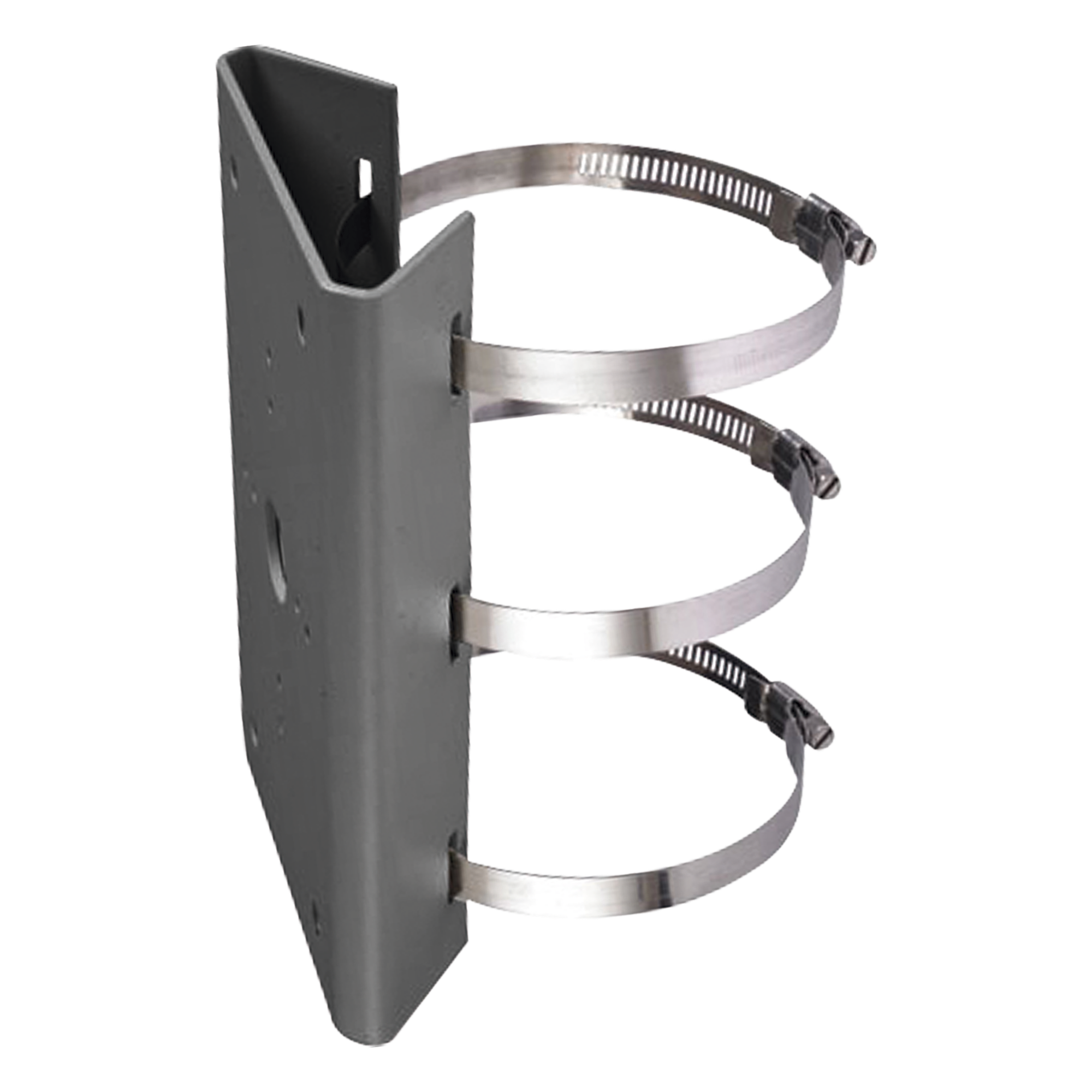 Montaje para Poste Vertical / Diámetro 400-600 mm / Acero Galvanizado SUS304 / 250x127x46 mm / 1.6 kg / Plateado — HIKVISION · SKU DS-1275ZJ-BJH/600MM