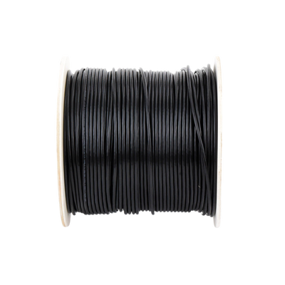 Bobina de Cable de 305 Metros (1000 Pies) Cat5e, Aleación de Cobre y Aluminio (CCA), Color Negro, Uso Intemperie, Doble Forro