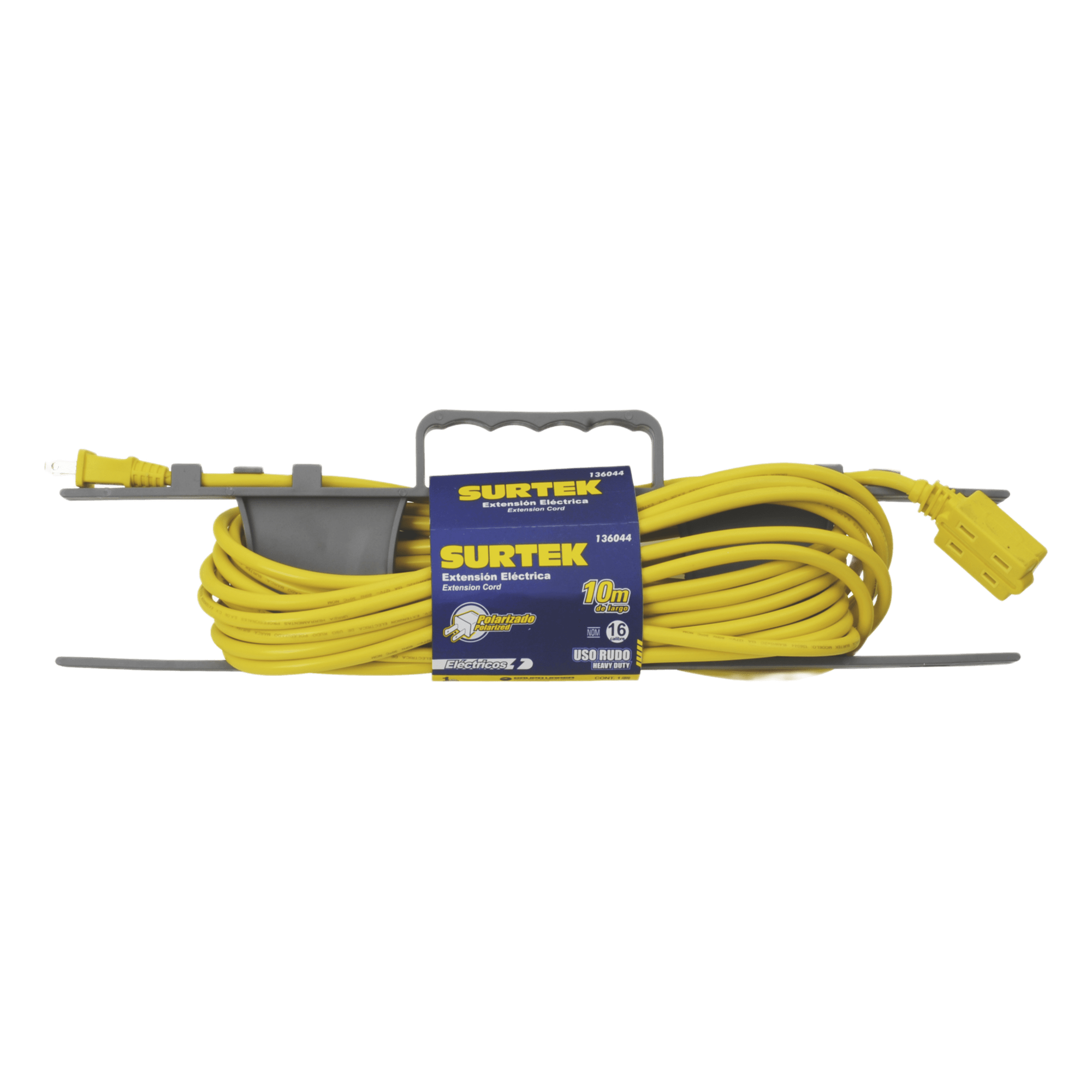 Extensión Eléctrica de Uso Rudo 6 metros / 127 V CA 10 A Máximo / Color Amarillo. — SURTEK · SKU SYS-136042