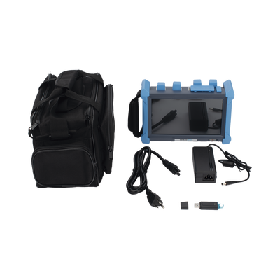 OTDR PRO de Alto Rendimiento para Enlaces de Fibra Óptica Monomodo / Pruebas en Fibra Óptica Viva / Longitudes de onda: 1310nm, 1550nm y 1625nm / Zona Muerta por Evento de 0.8 Metros (2.62 Pies) / VFL 5mW / Distancia de prueba de hasta 420 k