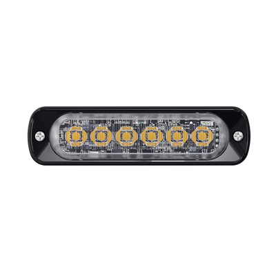 Luz Auxiliar de 6 LED, Rojo, Lente Transparente, SAE