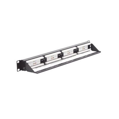 Panel de Parcheo de Impacto (110) UTP de 24 Puertos Cat5e, 19 Pulgadas con Barra para Organizar Cable