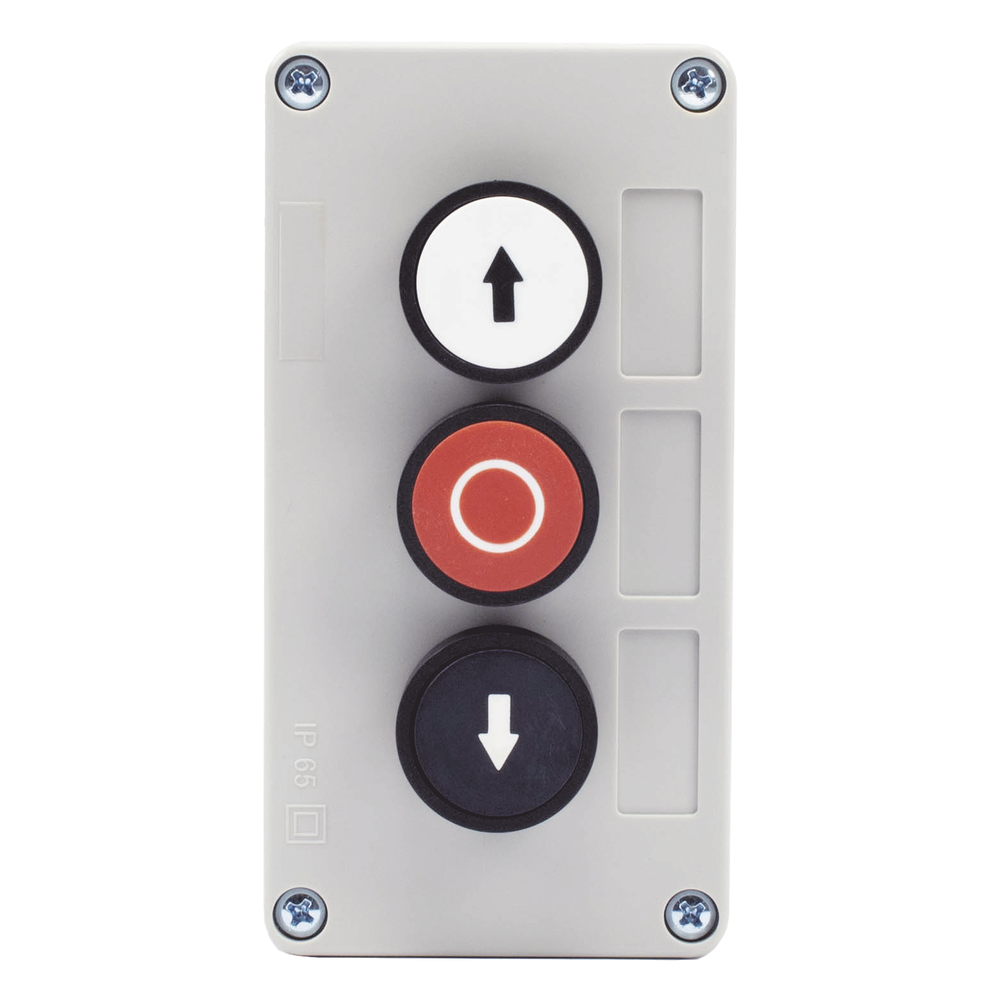 Botonera Triple Para Barreras Vehiculares, Operadores Corredizos y Abatibles.  — ACCESSPRO · SKU XBS-SW-02