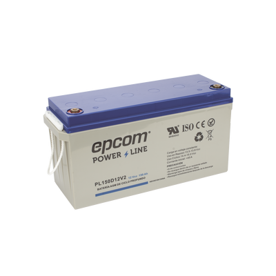 Batería de respaldo 12 V 150 Ah AGM | Certificada UL94-HB Retardo a la flama básica | Ciclo profundo | Para uso en aplicaciones fotovoltaicas y de emergencia | Terminales T5