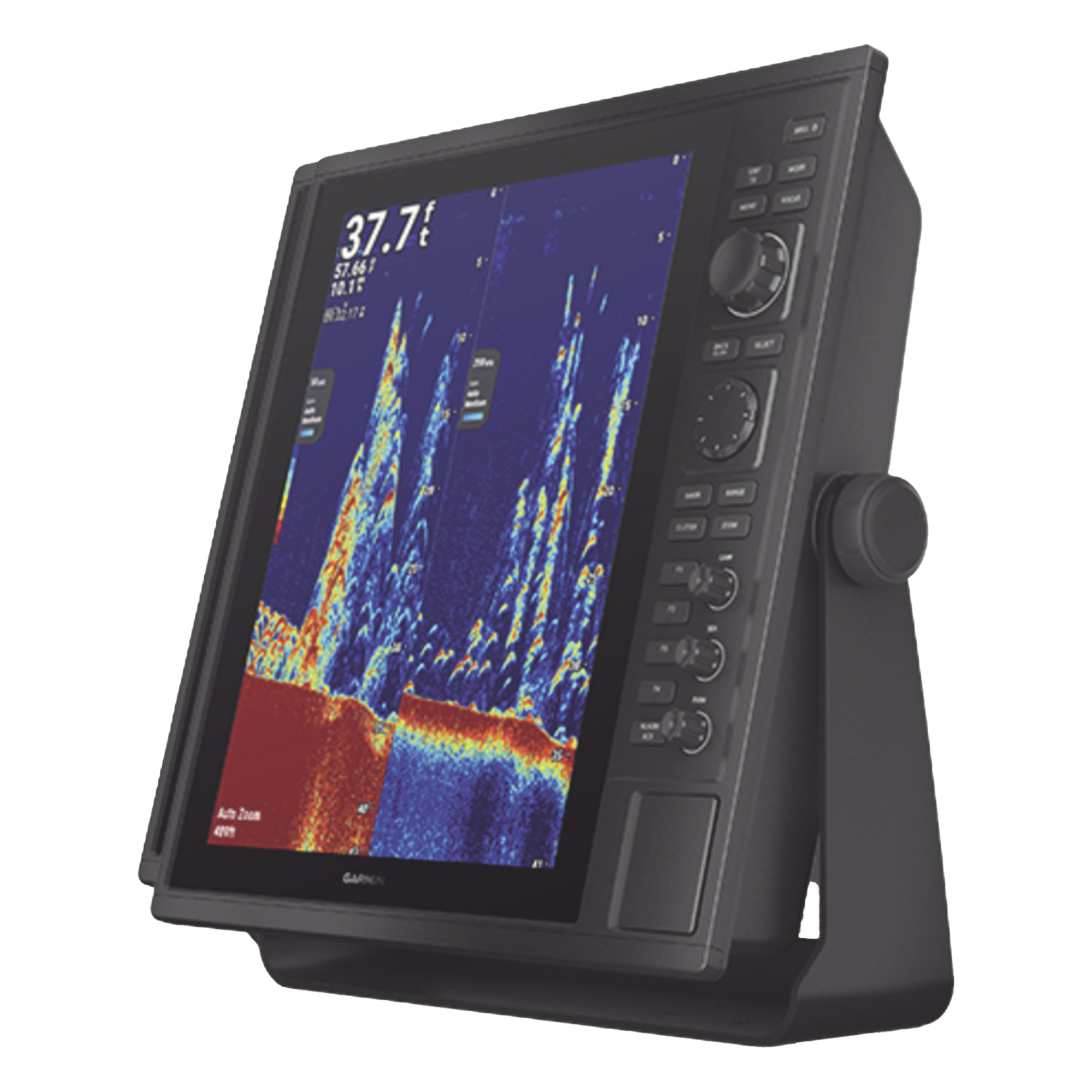 Pantalla Náutica GPSMAP 15" / Resolución XGA 1024x768 / Dual-Frequency Sonar 50/200 kHz / CHIRP Sonar Built-in / ClearVü y SideVü / Compatible con NMEA 2000 y 0183 / 2 Ranuras SD / IP26/IP27