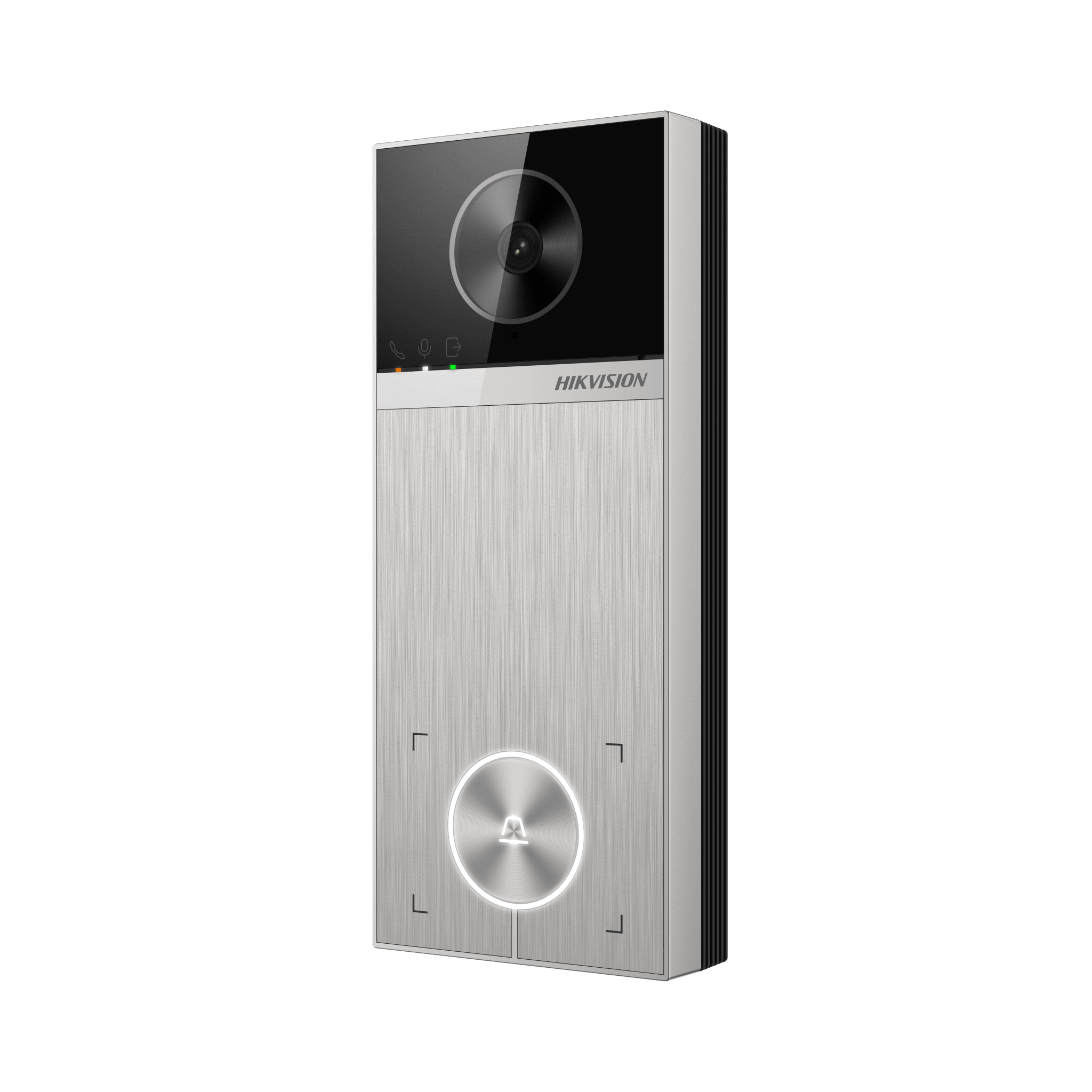 Videoportero / 4 Megapixel / Ángulo de Visión 150° / Control de 2 Cerraduras / Desbloqueo por Tarjeta, Hik-Connect y Estación Interior / IP65 / PoE IEEE802.3at / Compatibilidad ONVIF / H.265