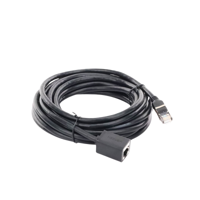 Cable de Extensión Cat6 RJ45 F/UTP / Macho a Hembra / 5 Metros (16.40 Pies) / Método de Conexión 568B / Velocidad de Transmisión 1000Mbps / Ancho de Banda del Canal 250MHz / Caja de Cobre / Negro