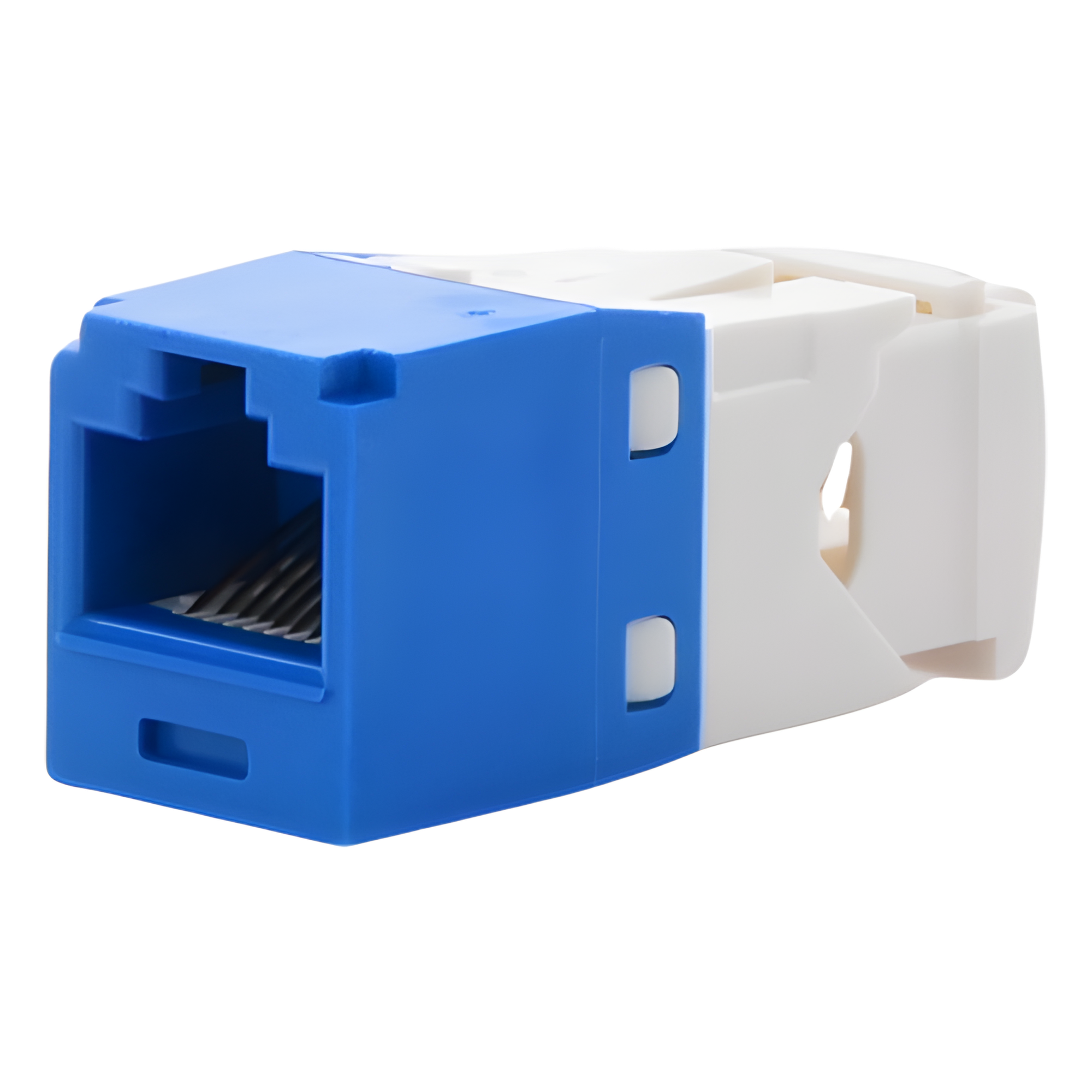 Conector Jack RJ45 Estilo TG, Mini-Com, Categoría 6, de 8 Posiciones y 8 Cables, Color Azul