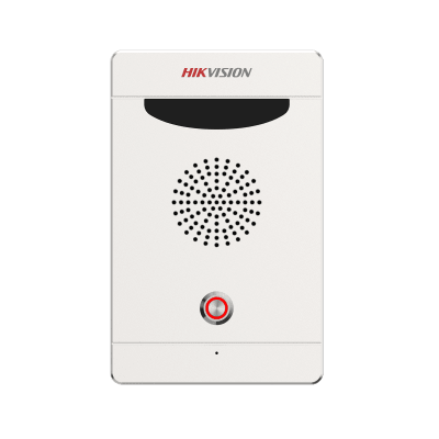 Estación de Alarma de Pánico / Audio Bidireccional / Altavoz 3W Integrado / Micrófono Omnidireccional / 2 Entradas y 2 Salidas de Alarma / IP65 IK08 / Montaje Pared y Empotrado / Exterior Aluminio — HIKVISION · SKU DS-PEA103-K1