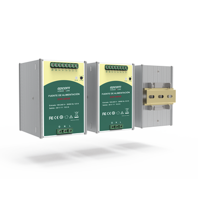 Fuente de Poder Industrial 48 Vcc @ 10A / 480W / Función relay Vcc / Función de Conexión Paralelo / Riel Din