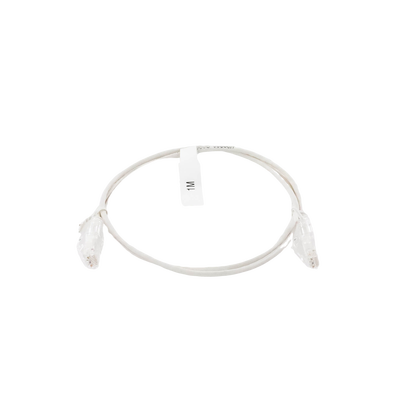 Cable de Parcheo Slim UTP Cat6 - 1 Metro (3.28 Pies), Blanco, Diámetro Reducido (28 AWG)