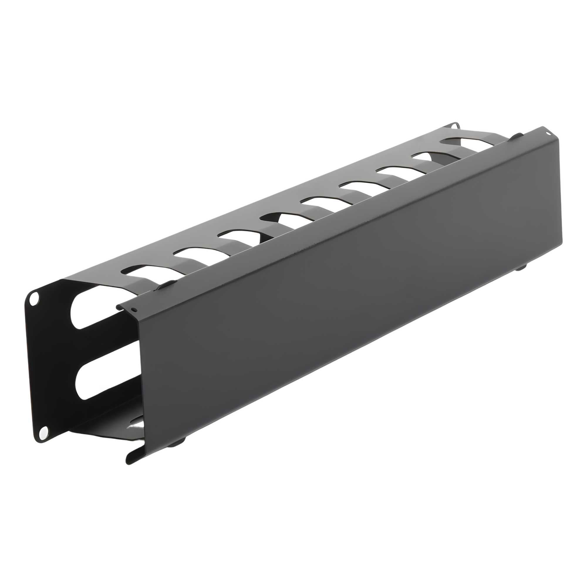 Organizador de Cables Horizontal de 2U para Rack de 19" con Cubierta Metálica