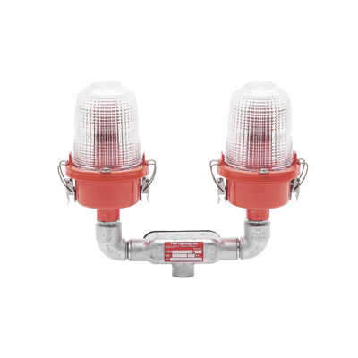 Lámpara de Obstrucción Roja Certificada/ Luz Fija Tipo L-810 Doble LED/ 120 - 240 Vca/ Luz Infraroja