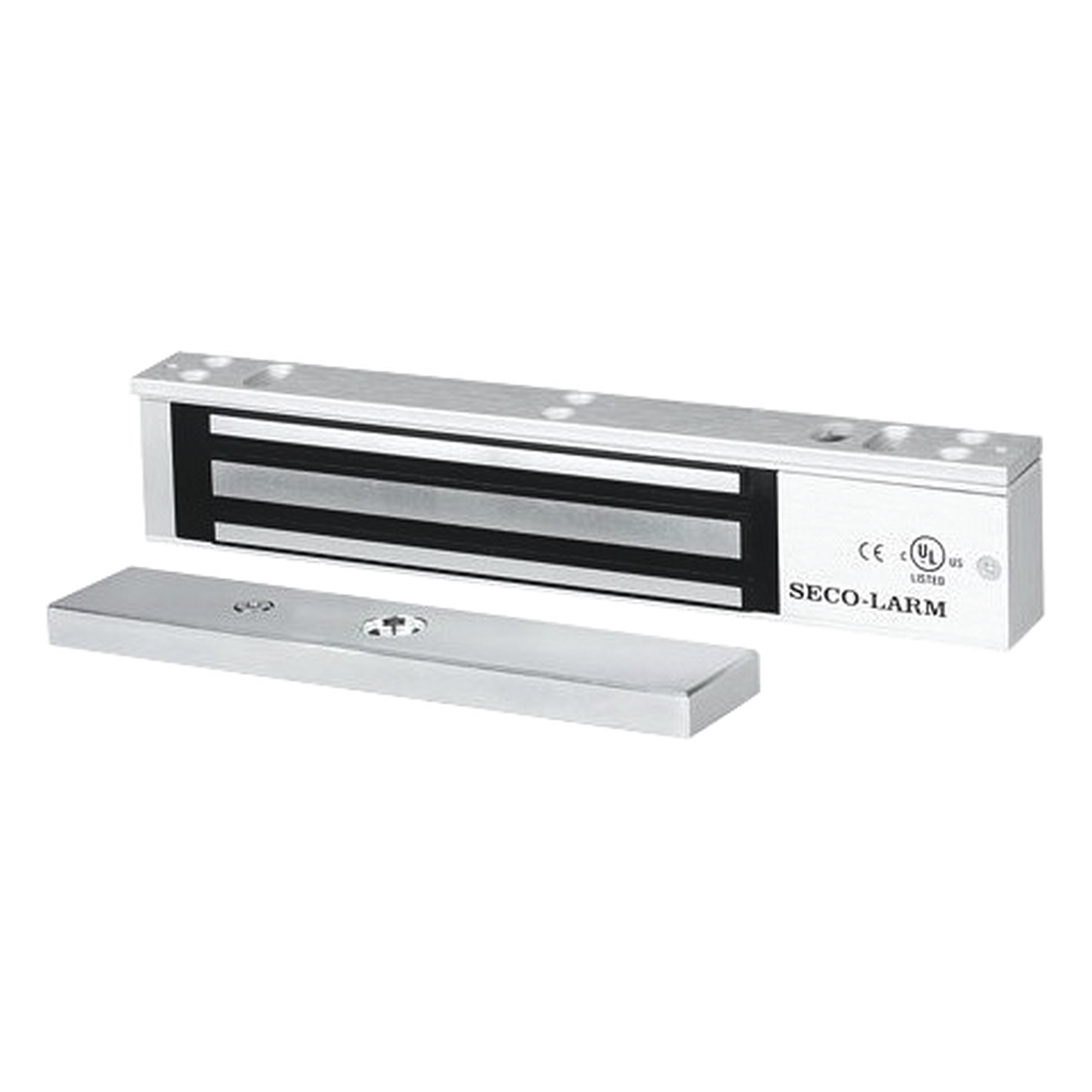 Chapa Magnética 600 lbs con LED / Sensor de Estado de Unión / Sin Magnetismo Residual / Uso Interior. — ENFORCER SECOLARM · SKU E941SA600PQ