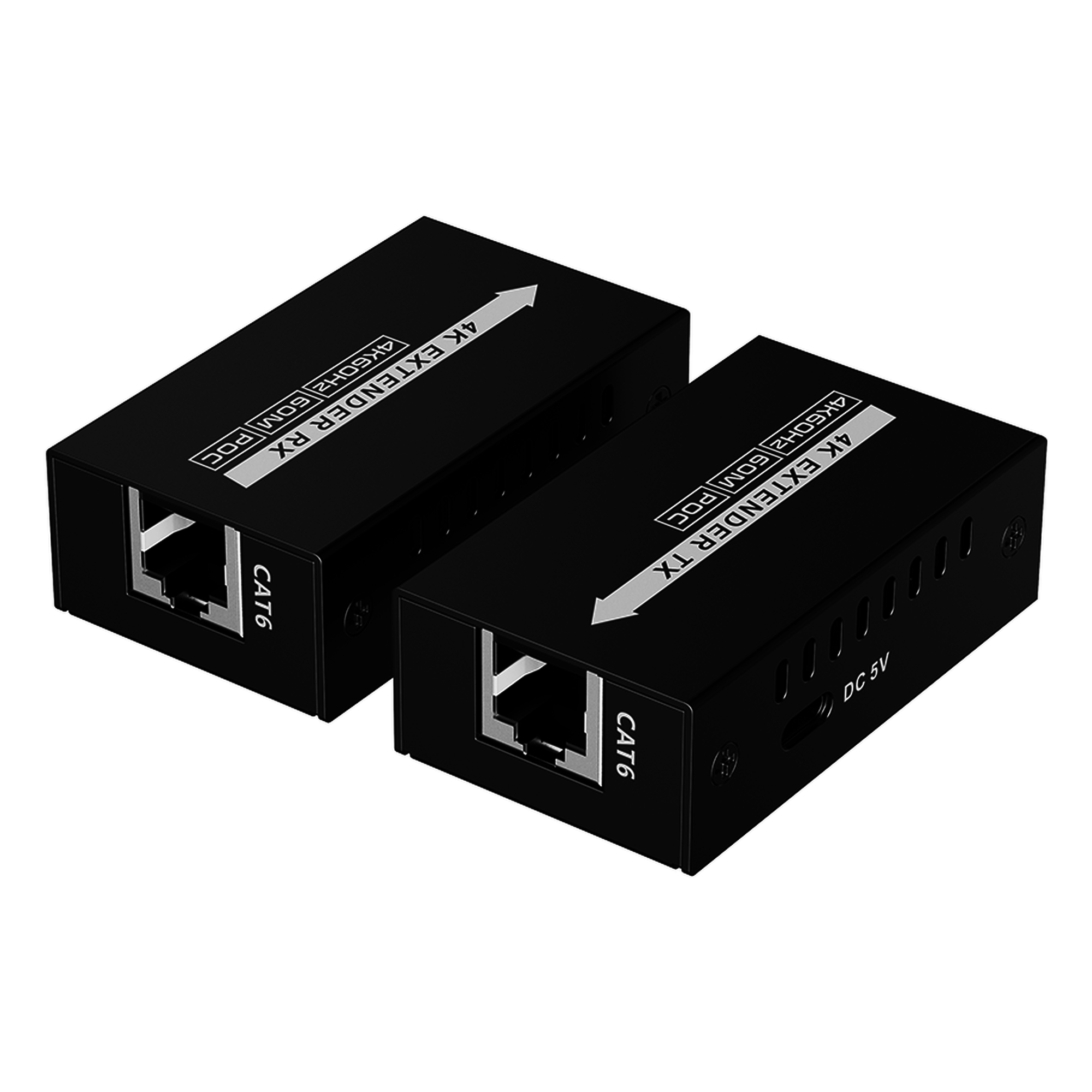 Kit extensor HDMI de tamaño mini | 4K60Hz a 60 metros | Solo requiere alimentación TX | Sobre CAT6/CAT6A/CAT7 |