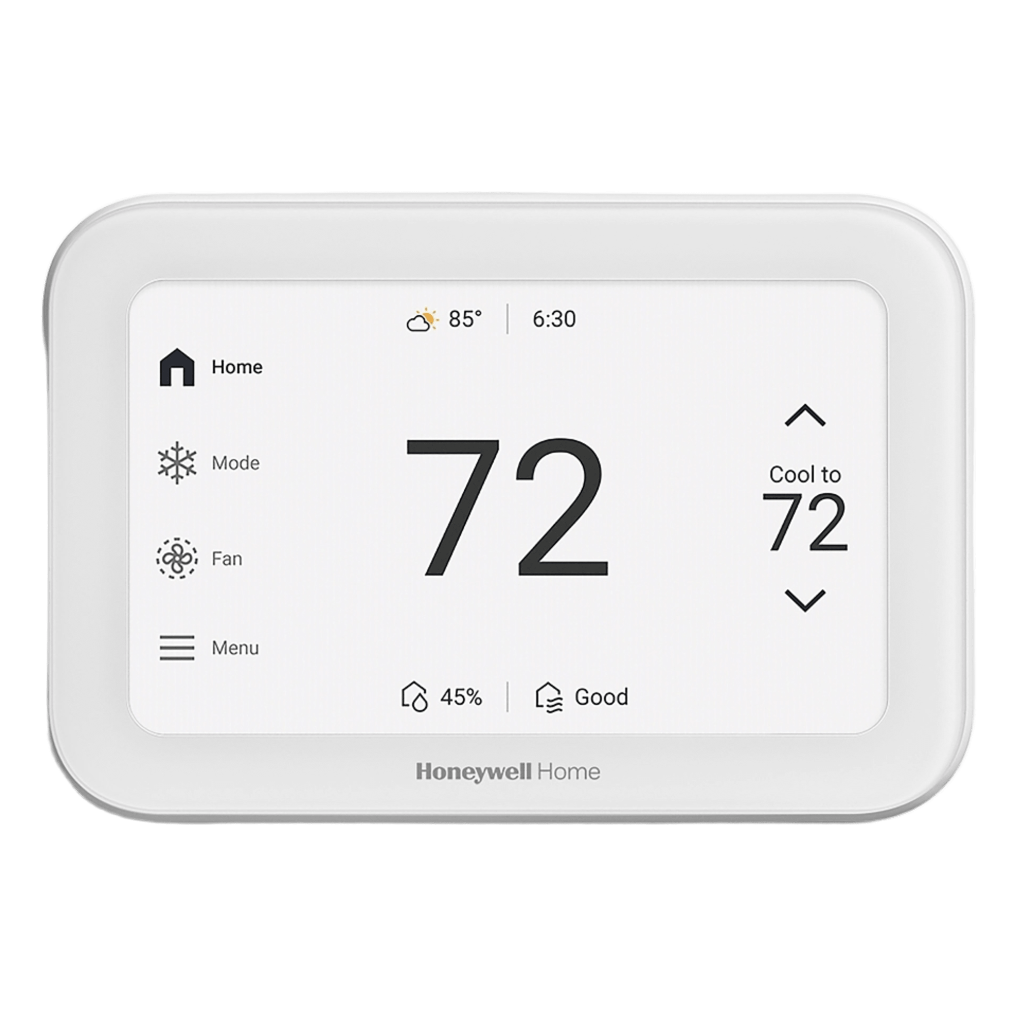Termostato inteligente con pantalla táctil de 5 pulgadas, control de calidad de aire (IAQ), hasta 4H/2C bomba de calor, Wi-Fi, Bluetooth y Matter, color blanco — HONEYWELL HOME RESIDEO · SKU THX1200W5