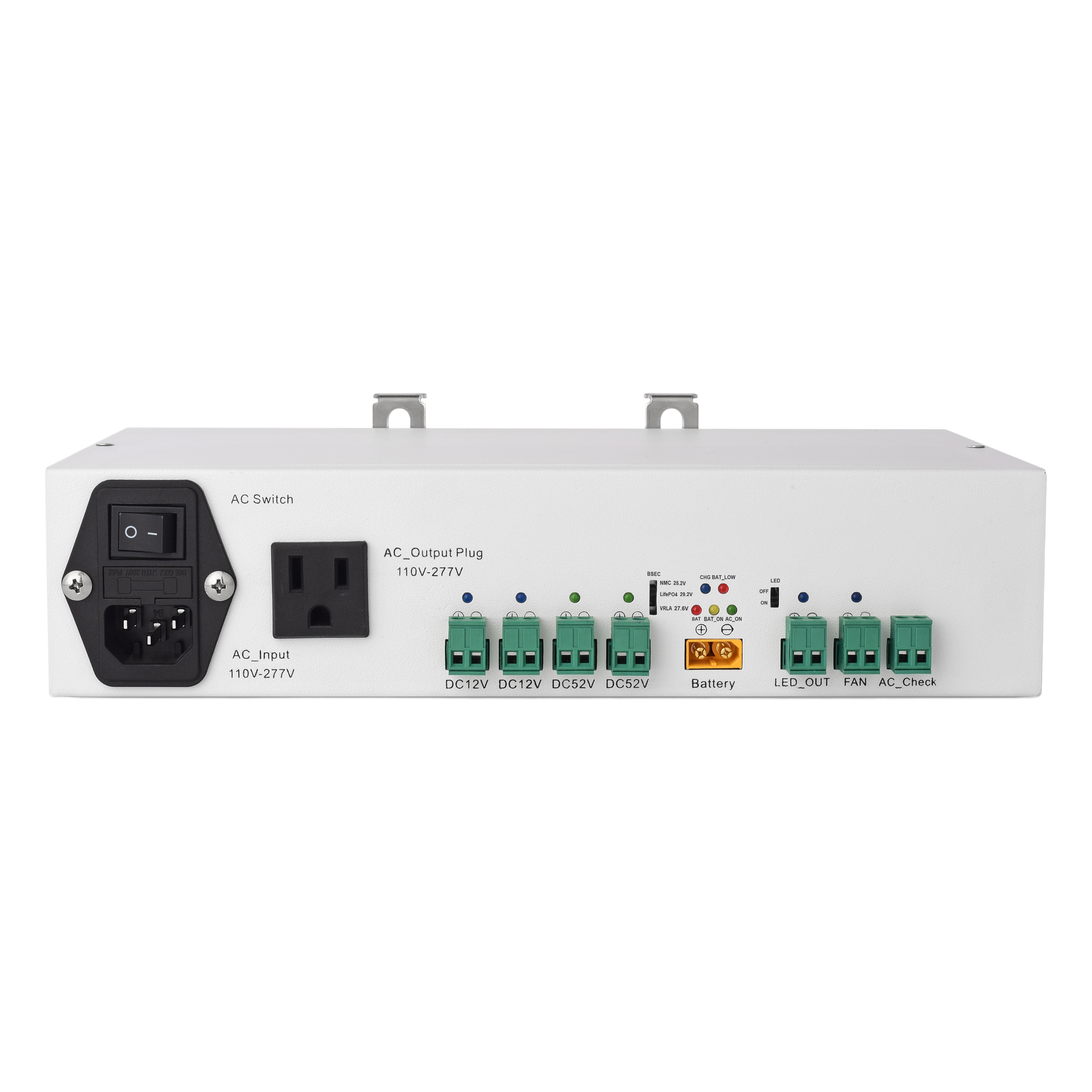 Fuente de Alimentación / 52V 3A + 12V 5A / Respaldo Batería / Riel DIN / Protecciones Sobrecarga-Cortocircuito / Telecomunicaciones — EPCOM POWERLINE · SKU EP-DR-5212-B