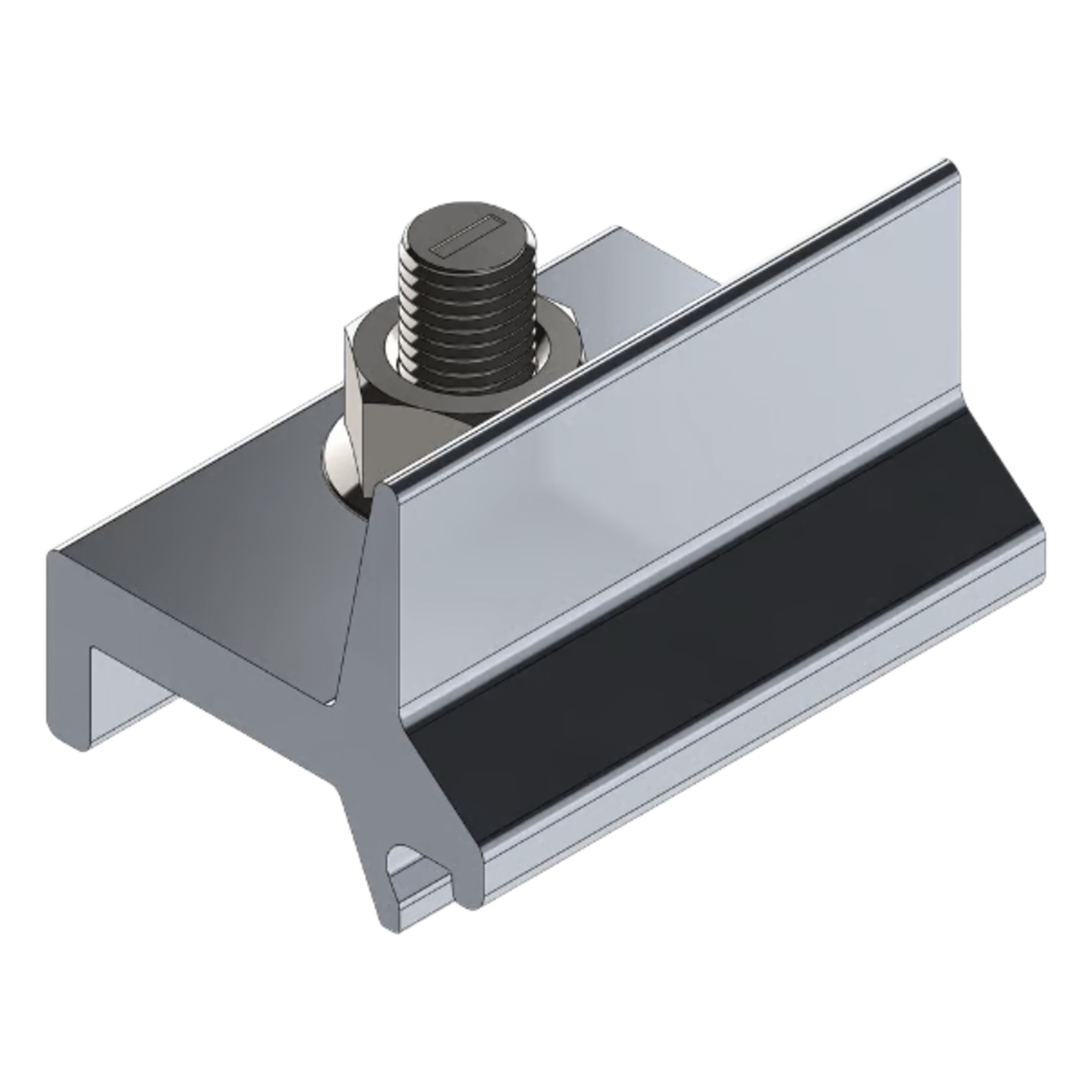 Abrazadera de Fijación / Aluminio Serie 6000 / N Rail 4.72 Horizontal a Vertical / Tornillería Inoxidable Incluida / 54 g — BASEL · SKU N00009