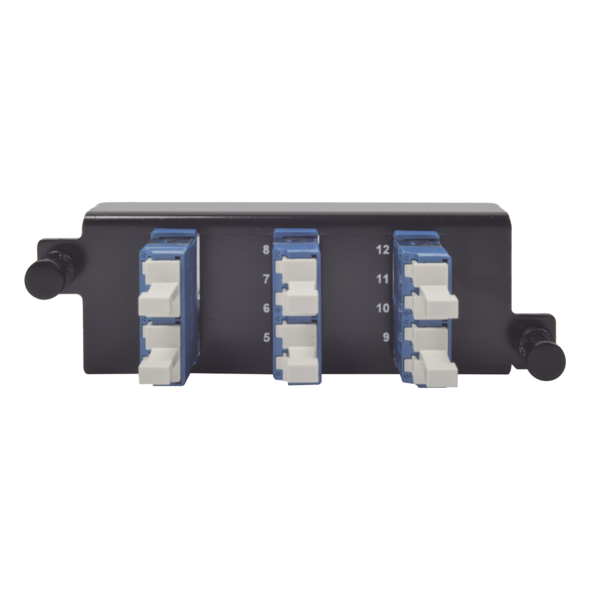 Placa Acopladora de Fibra Óptica Plug and Play, Con 6 Conectores LC Duplex (12 Fibras), Para Fibra Monomodo, Azul — SIEMON · SKU PPM-F-LCU12-01
