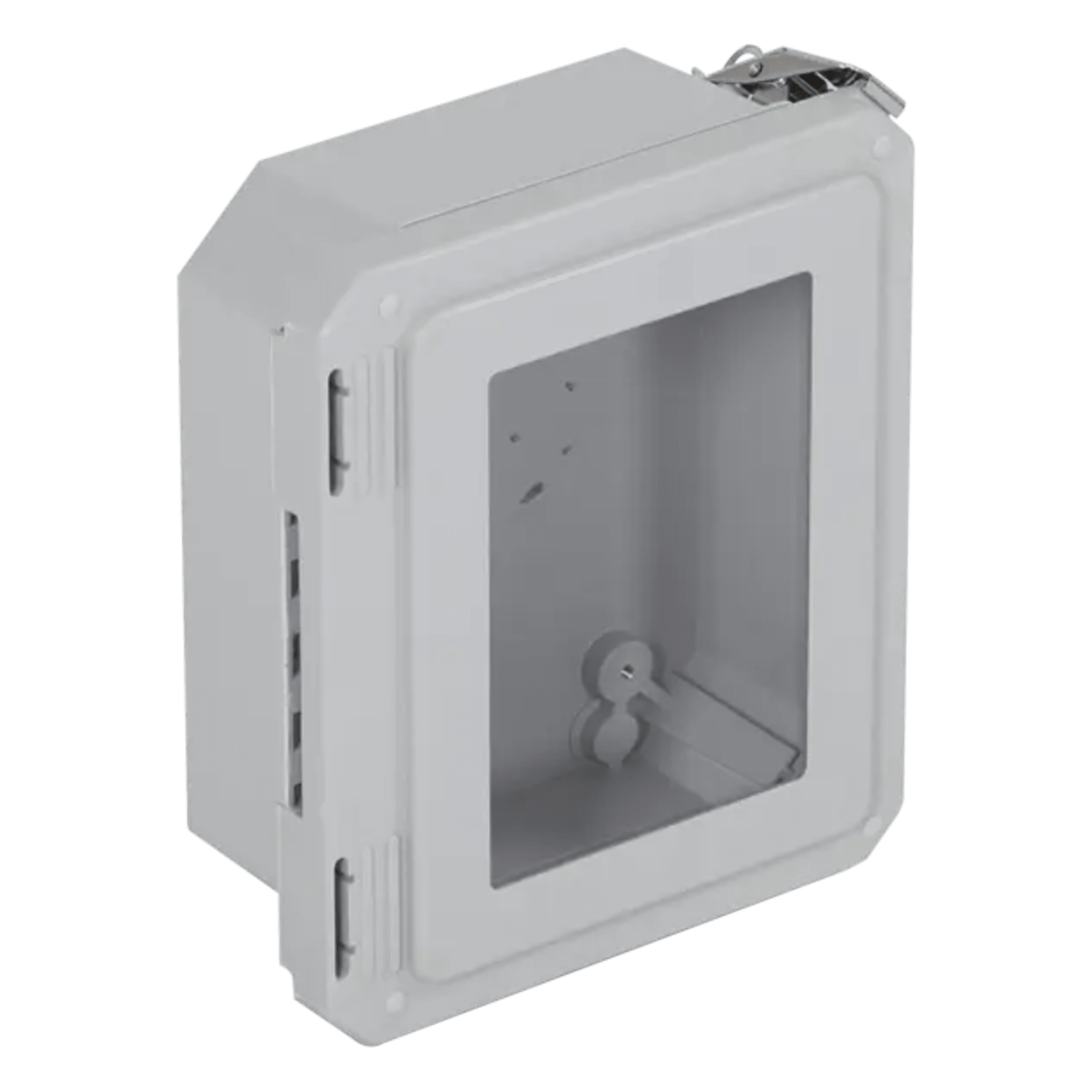 Caja Impermeable De Fibra De Vidrio, 8.77" (22.27cm) Alto x 6.77" (17.19cm) Ancho x 4.06" (10.31cm), Con Ventanilla, Listado UL/cUL, Hecho En EE.UU, Serie EnviroArmour® — STI · SKU EF080604-W