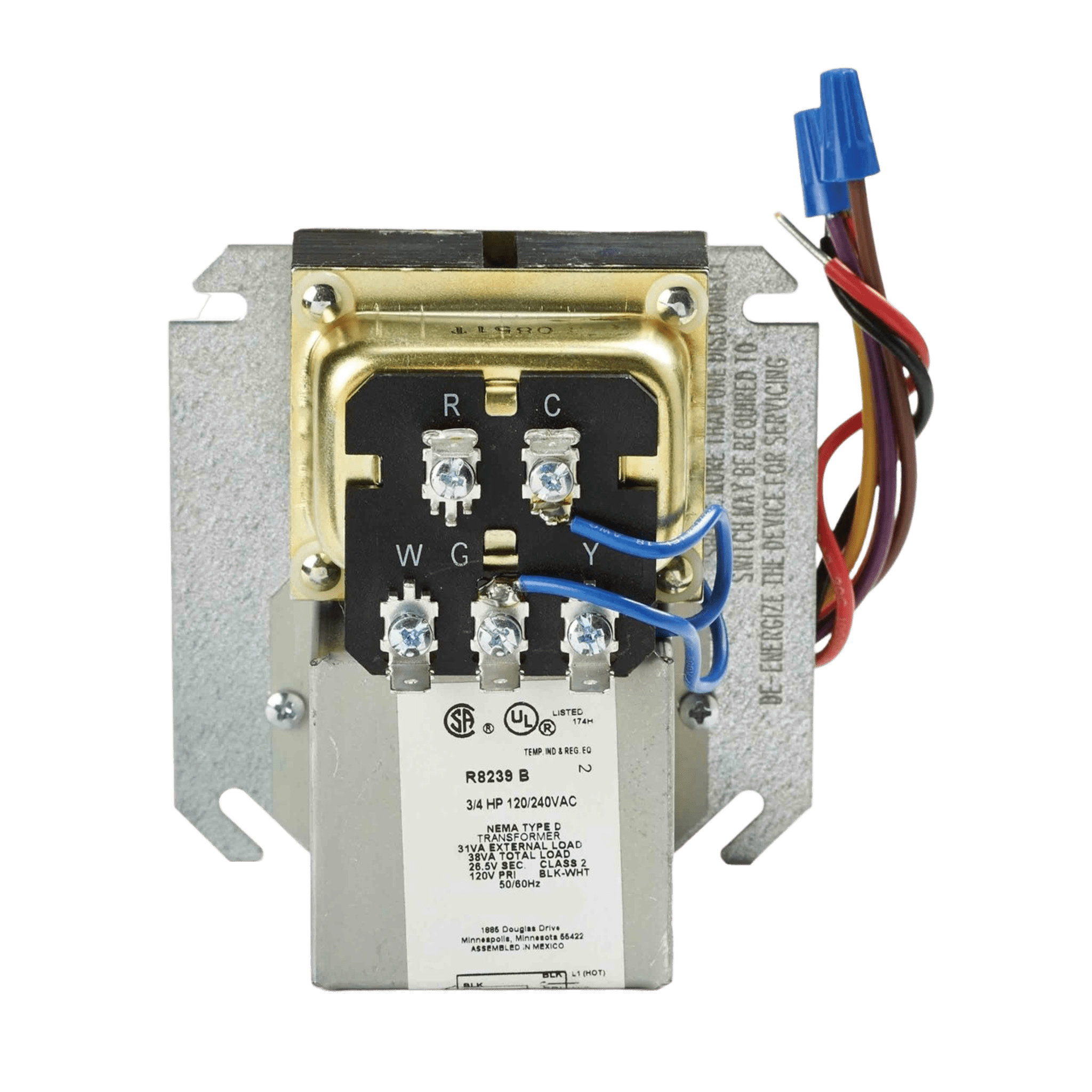 Centro de Ventilador / Transformador 38 VA / Control Baja Tensión / Protección Sobrecarga / Montaje Placa