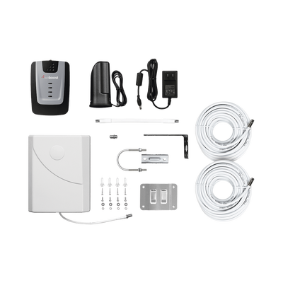KIT de Amplificador de Señal Celular Home Room, especial para Datos 4G LTE, 3G y Voz. Mejora la señal en áreas de hasta 140 metros cuadrados.