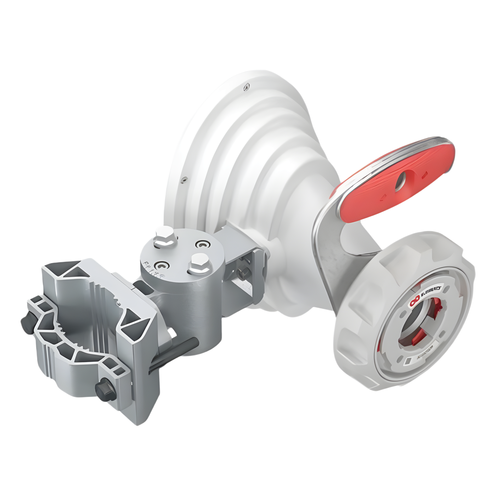 Antena Horn Asimétrica 5 GHz / 17 dBi de Ganancia / Patrón Asimétrico 45° / TwistPort™ Waveguide / IP55 / Montaje UBR / Para Plataformas Inalámbricas Compatibles — RF ELEMENTS · SKU HG4-TP-A45