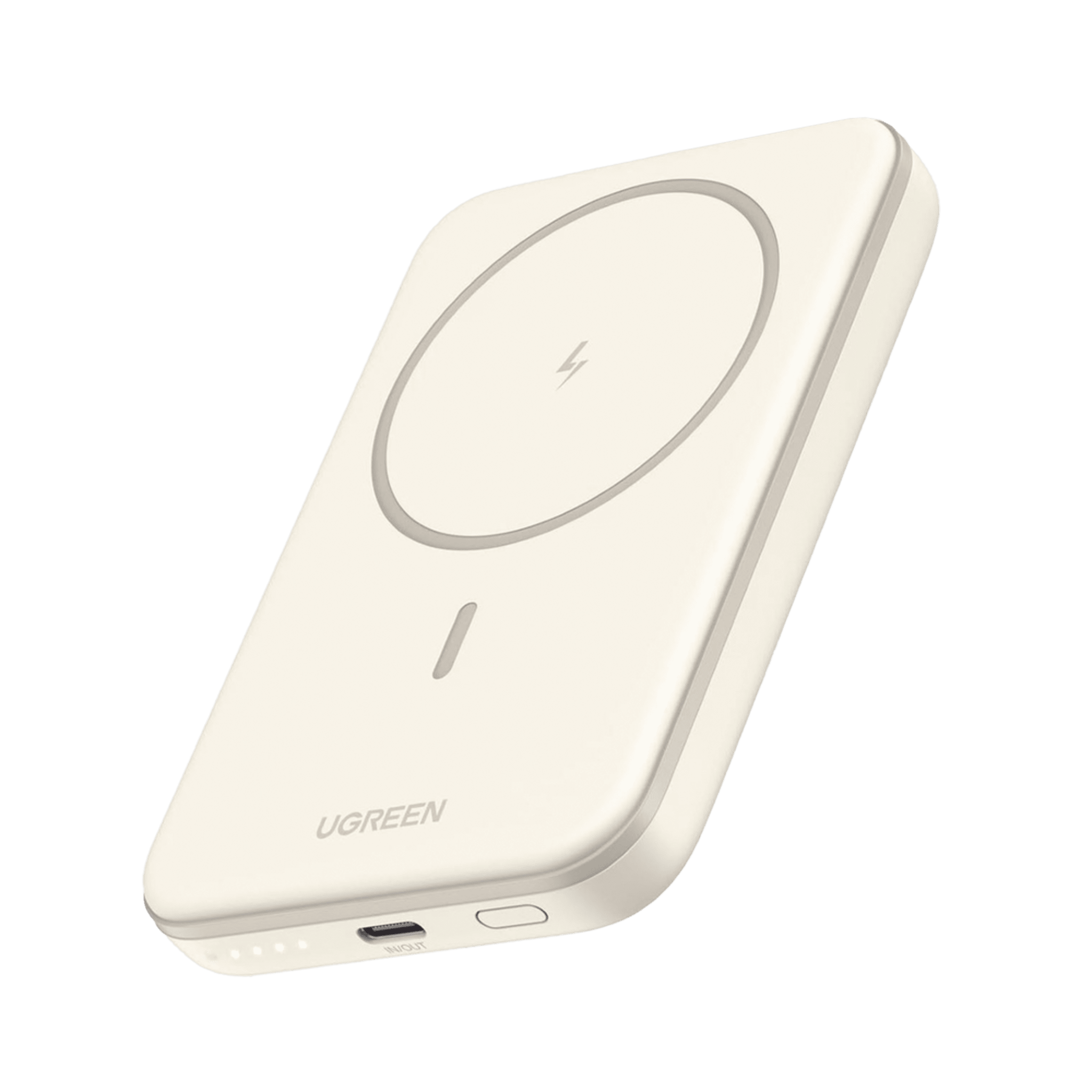 Power Bank MagSafe de 5000mAh | 15W | Carga Inalámbrica y por Cable USB-C | Sistema de Protección Inteligente | Tecnología de Carga Rápida | Ultra Delgado | Ultra ligero | Compatible con iPhone 15/14/13/12 | Color Beige. — UGREEN · SKU 25207B