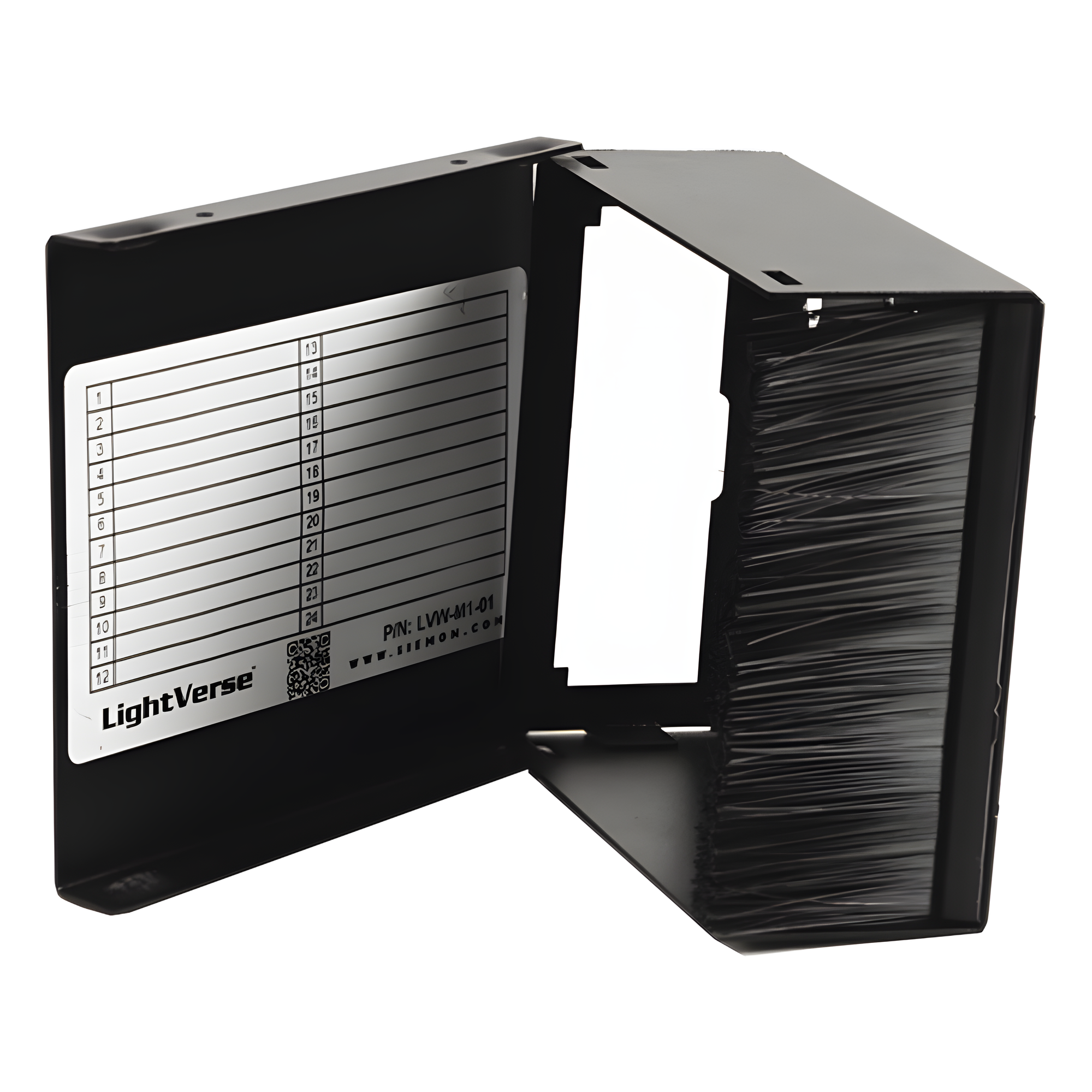 FIBER, ENCLOSURE, LIGHTVERSE, WALL MOUNT, FIXED ACCESS, 1 OPENING, BLACK — SIEMON · SKU LVW-M1-01