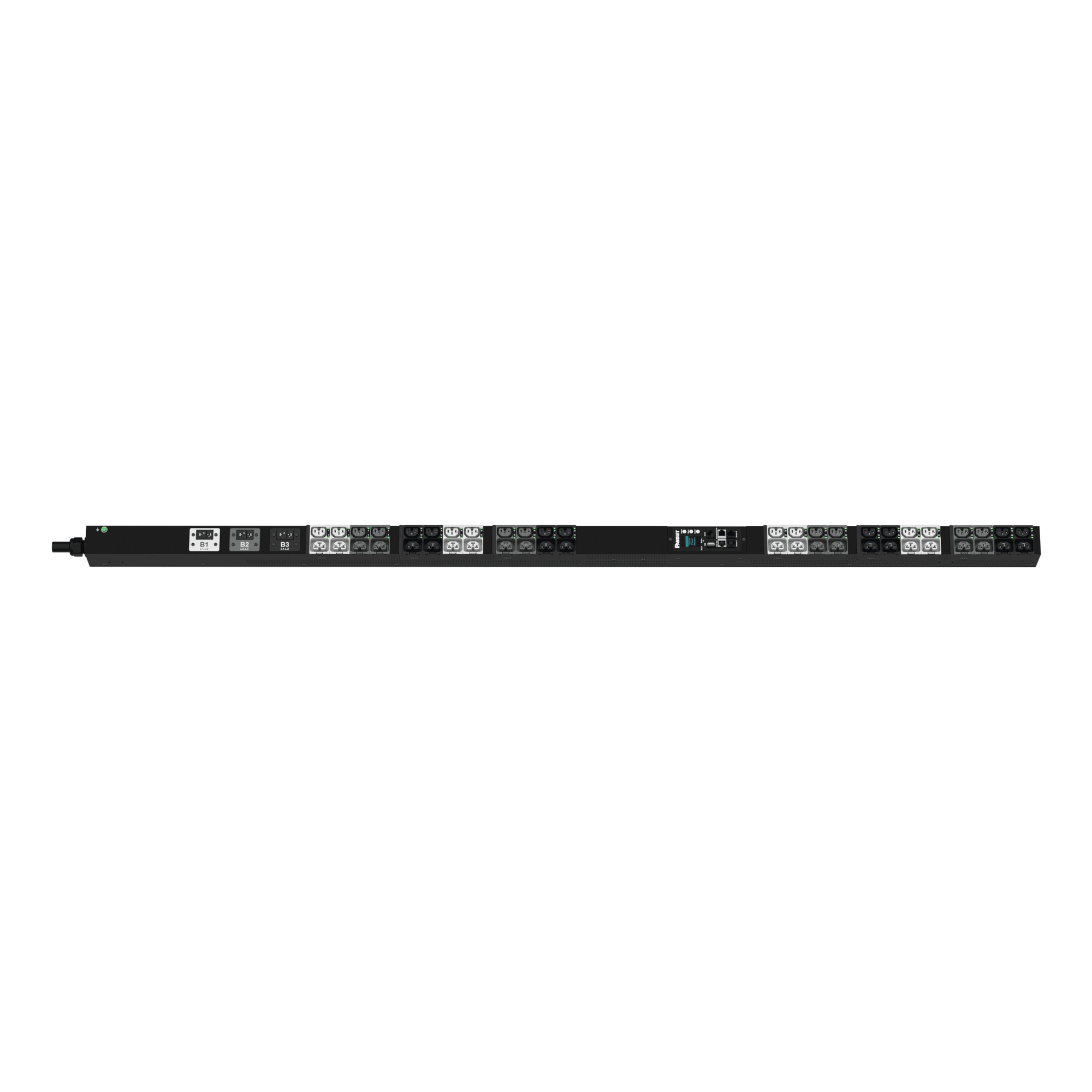 PDU G6 Monitoreable y Switchable (MS) para Distribución de Energía, Enchufe de Entrada NEMA L21-30P, Con 24 Salidas C13/C15 y 24 C13/C15/C19/C21, de Instalación Vertical, 208 Vca, 30 Amp — PANDUIT · SKU P48E21G