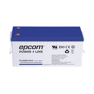 Batería de respaldo 12 V 200 Ah AGM | Certificada UL94-HB Retardo a la flama básica | Ciclo profundo | Para uso en aplicaciones fotovoltaicas y de emergencia | Terminales T5